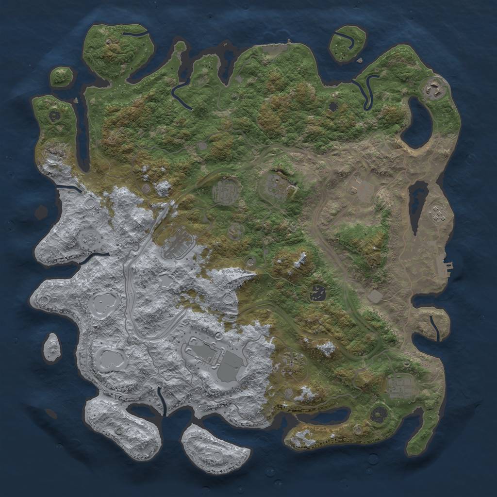 Rust Map: Procedural Map, Size: 4500, Seed: 7460, 19 Monuments