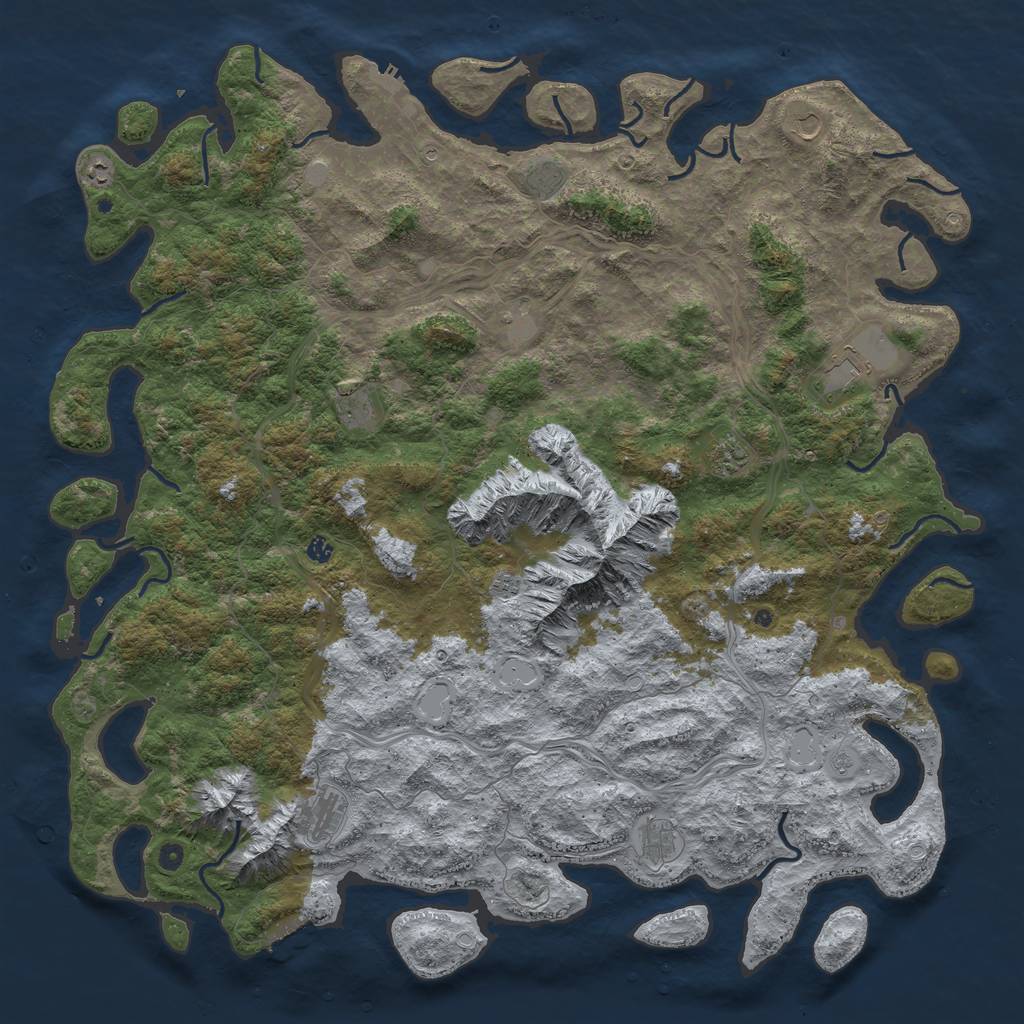 Rust Map: Procedural Map, Size: 6000, Seed: 2027018622, 20 Monuments