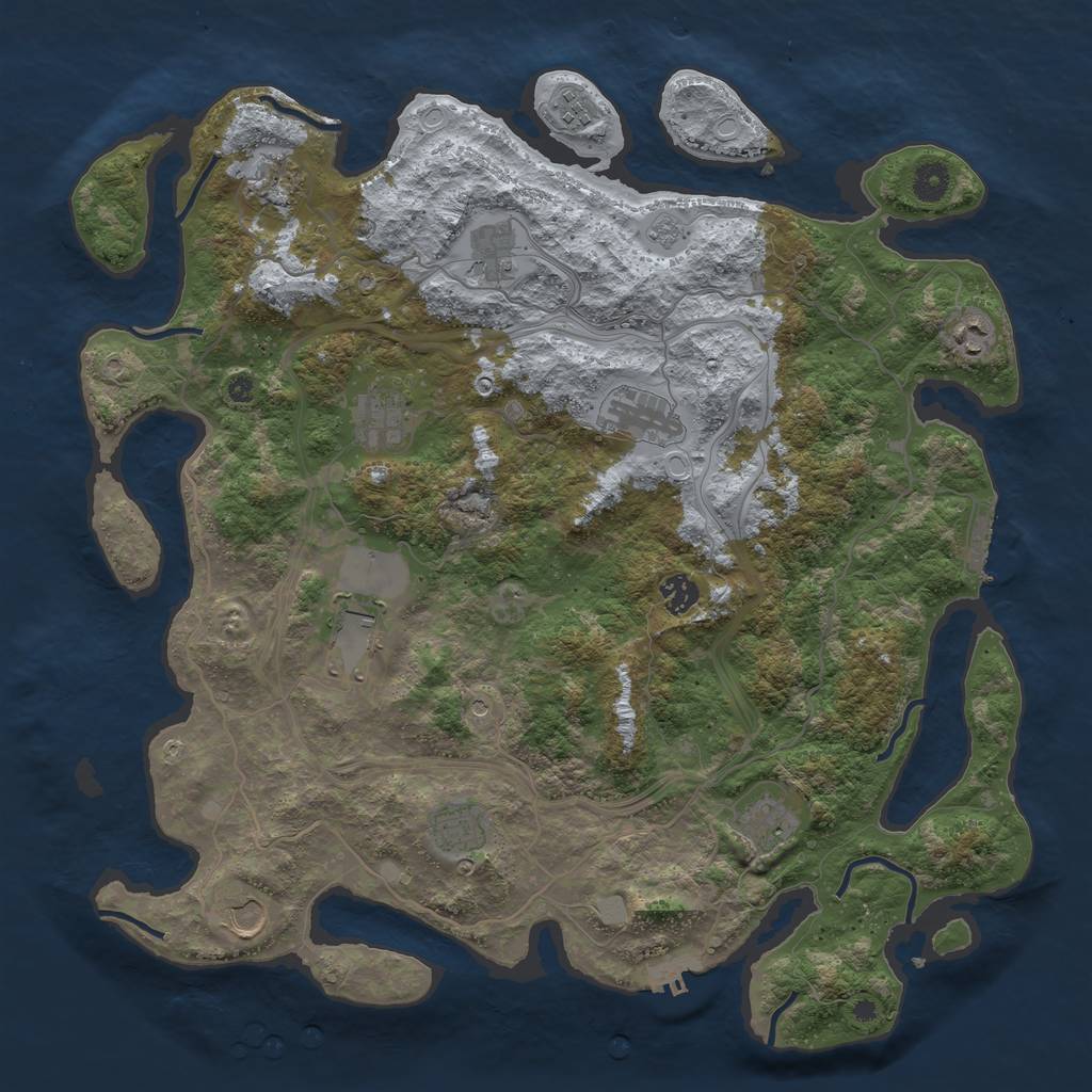 Rust Map: Procedural Map, Size: 4250, Seed: 1338821490, 20 Monuments