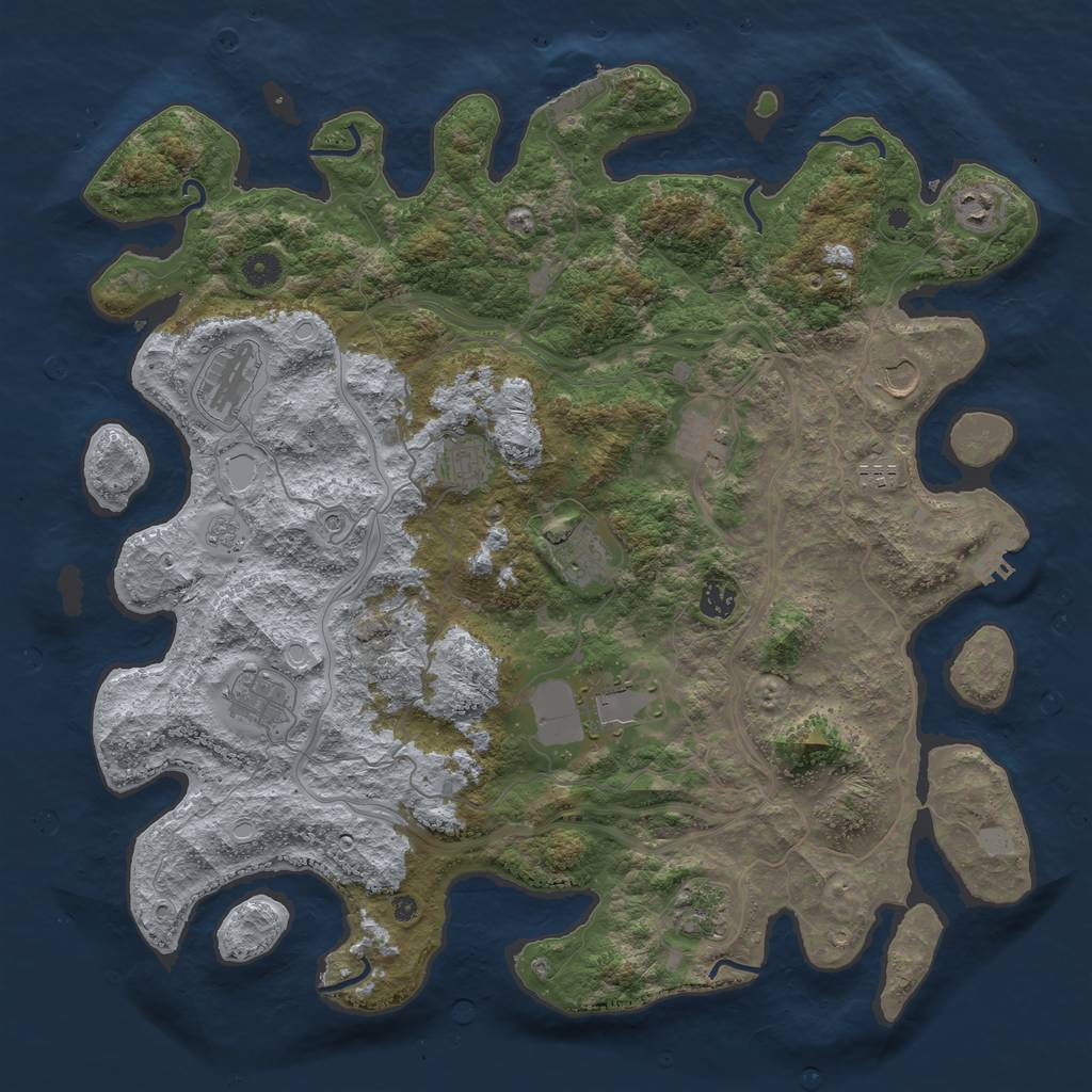 Rust Map: Procedural Map, Size: 4400, Seed: 201974752, 20 Monuments