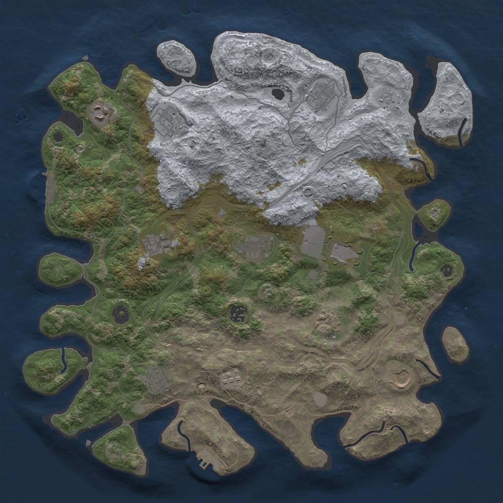 Rust Map: Procedural Map, Size: 4250, Seed: 2052554126, 20 Monuments