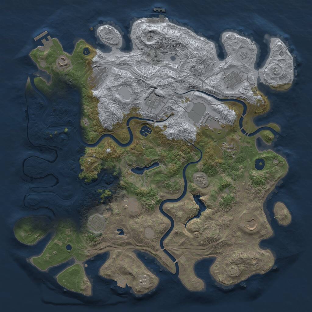 Rust Map: Procedural Map, Size: 4250, Seed: 2052554126, 17 Monuments