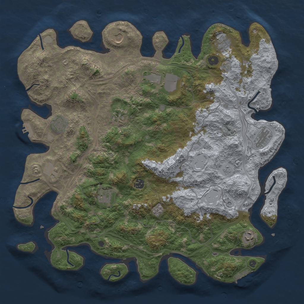 Rust Map: Procedural Map, Size: 4500, Seed: 13482109, 20 Monuments