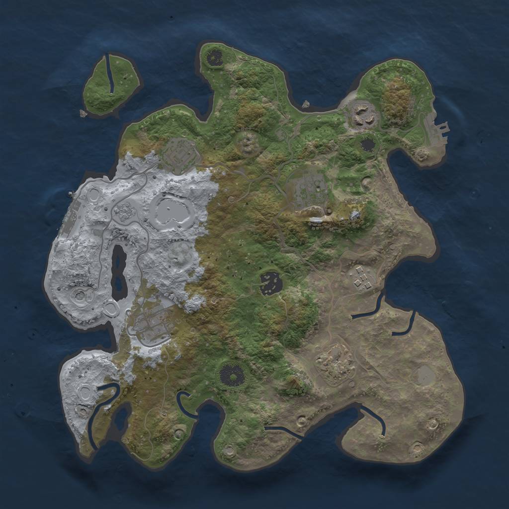 Rust Map: Procedural Map, Size: 3200, Seed: 93894948, 16 Monuments