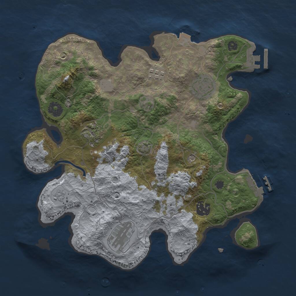 Rust Map: Procedural Map, Size: 3000, Seed: 76568109, 11 Monuments