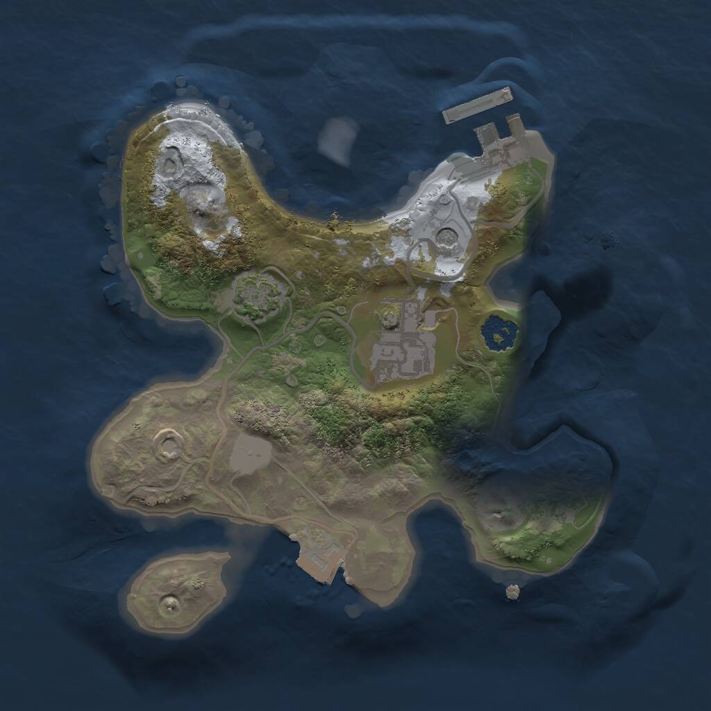 Rust Map: Procedural Map, Size: 2000, Seed: 58520186, 5 Monuments