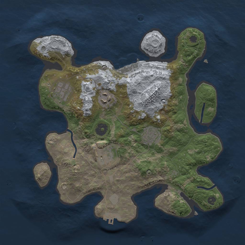 Rust Map: Procedural Map, Size: 3000, Seed: 356368257, 11 Monuments