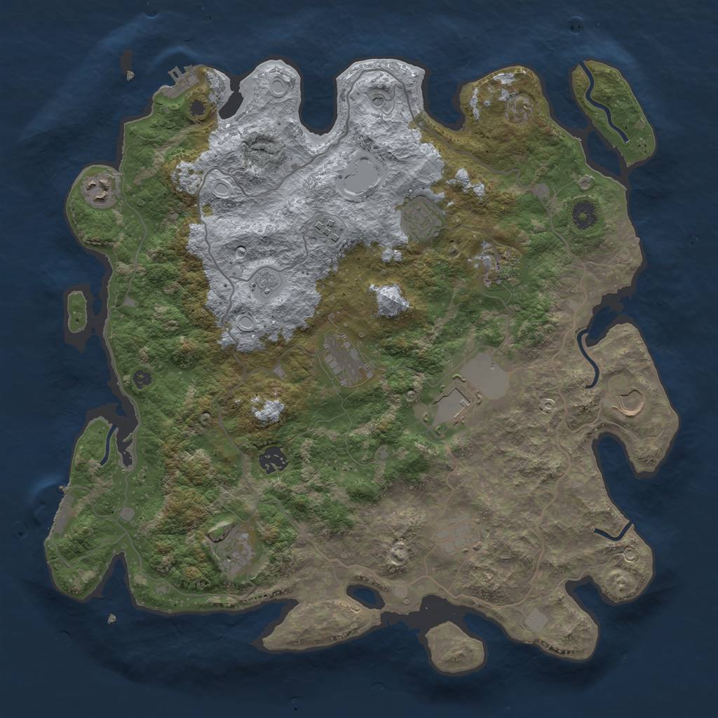 Rust Map: Procedural Map, Size: 4000, Seed: 581, 19 Monuments
