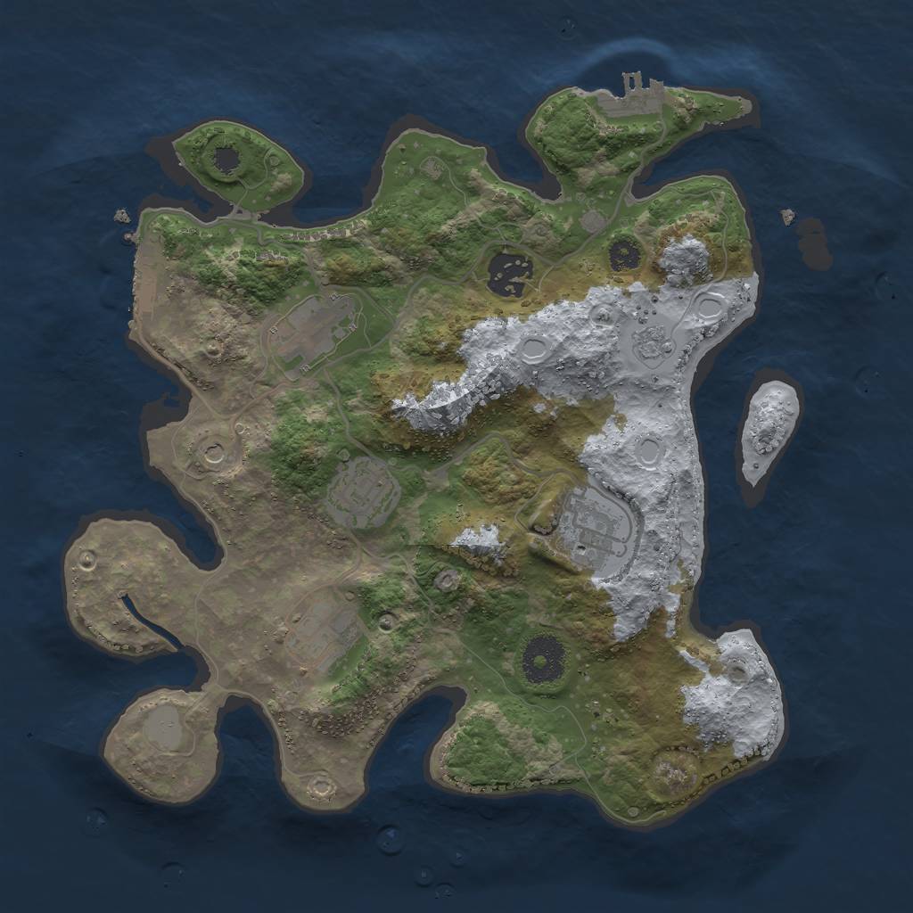 Rust Map: Procedural Map, Size: 3000, Seed: 2446446, 14 Monuments