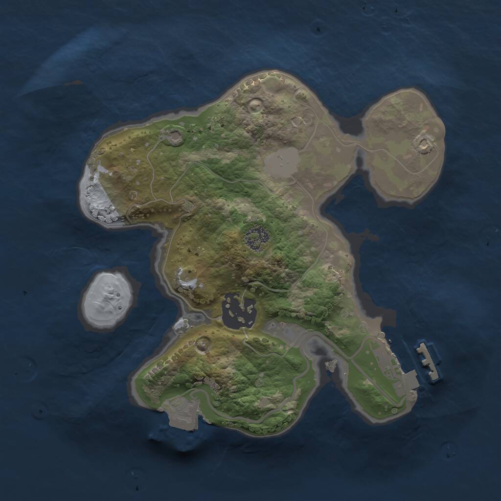 Rust Map: Procedural Map, Size: 2000, Seed: 554, 3 Monuments