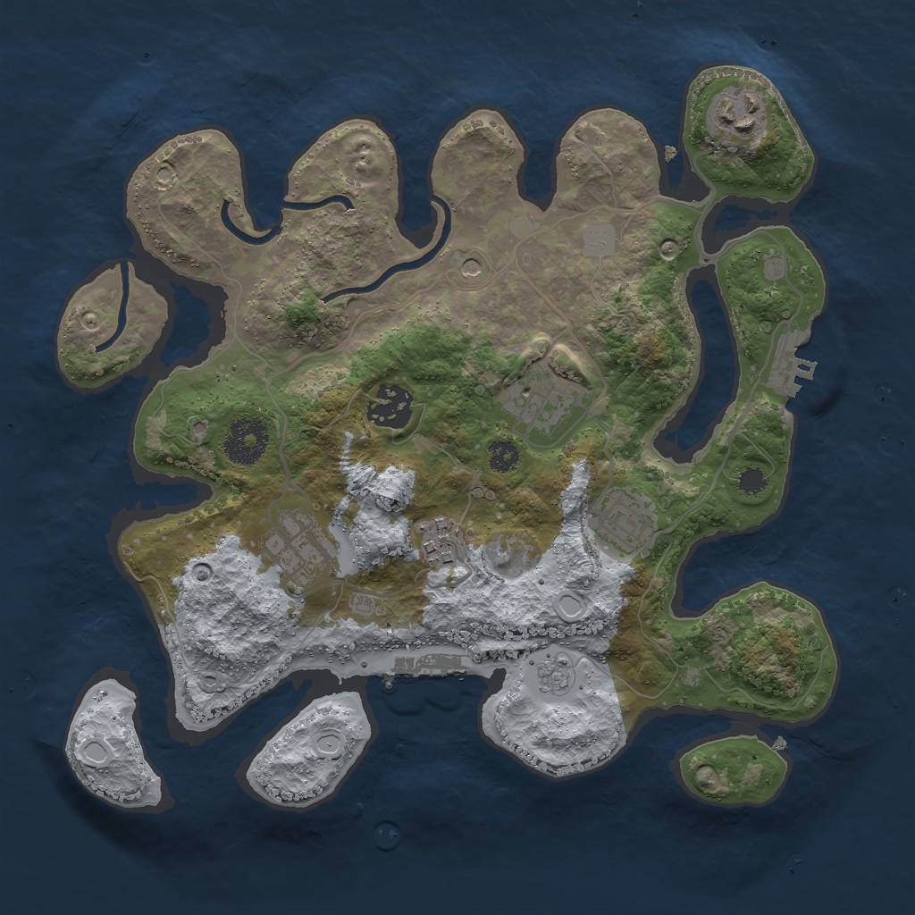 Rust Map: Procedural Map, Size: 3000, Seed: 1459576823, 15 Monuments