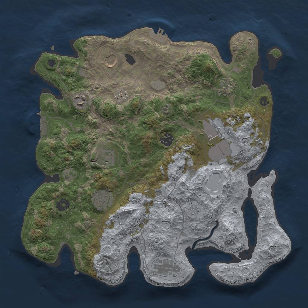 Rust Map: Procedural Map, Size: 3500, Seed: 1880601077, 18 Monuments