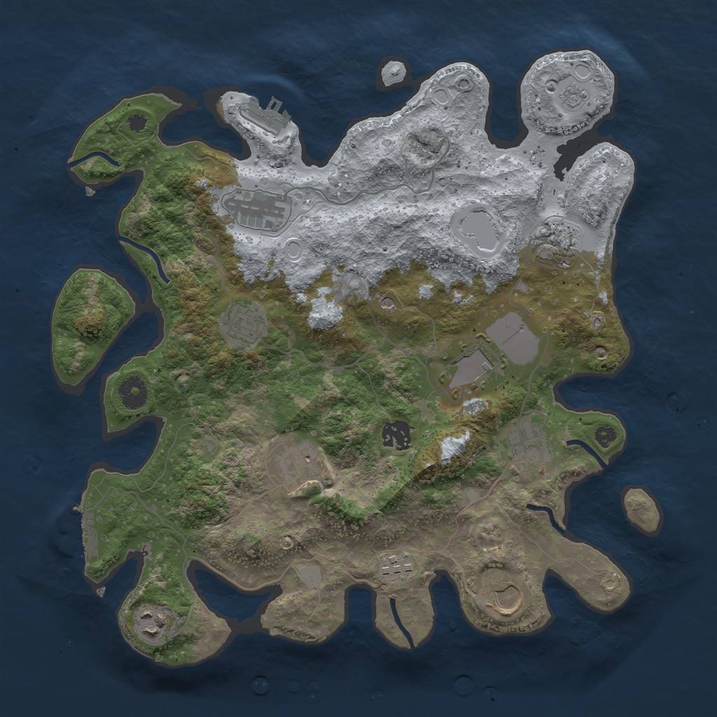 Rust Map: Procedural Map, Size: 3560, Seed: 2147483645, 19 Monuments