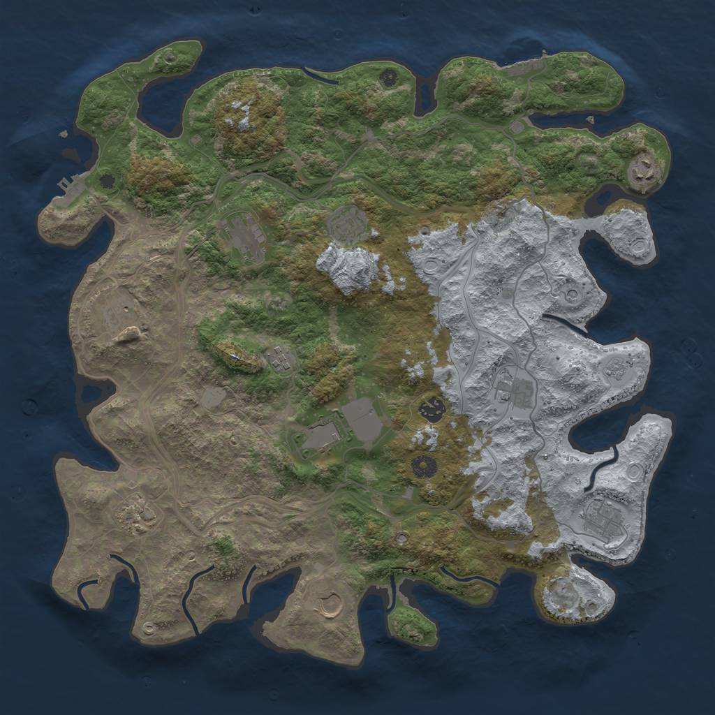 Rust Map: Procedural Map, Size: 4300, Seed: 1223495974, 20 Monuments