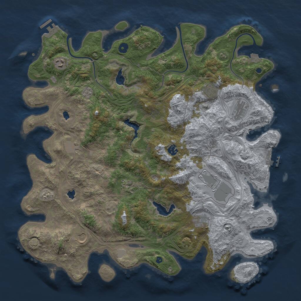 Rust Map: Procedural Map, Size: 4500, Seed: 1748739527, 16 Monuments