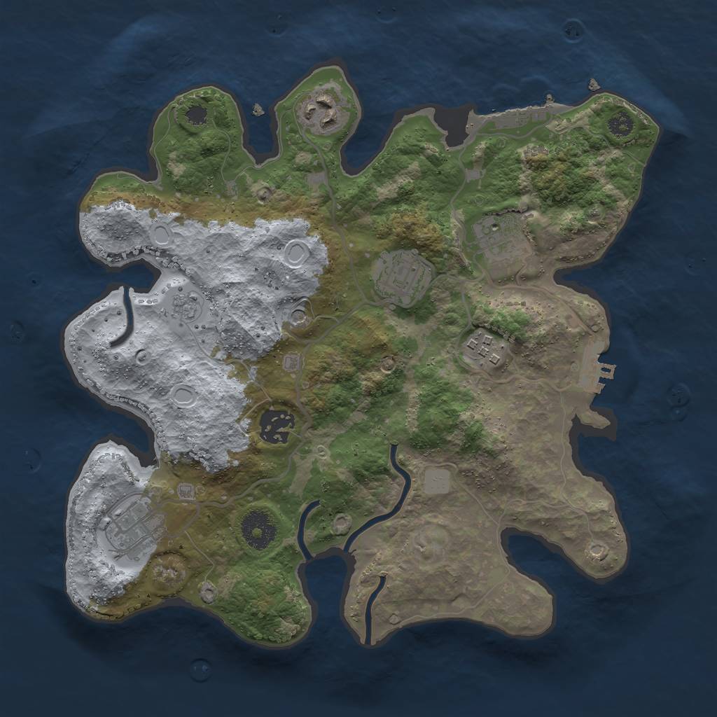 Rust Map: Procedural Map, Size: 3000, Seed: 63452917, 15 Monuments