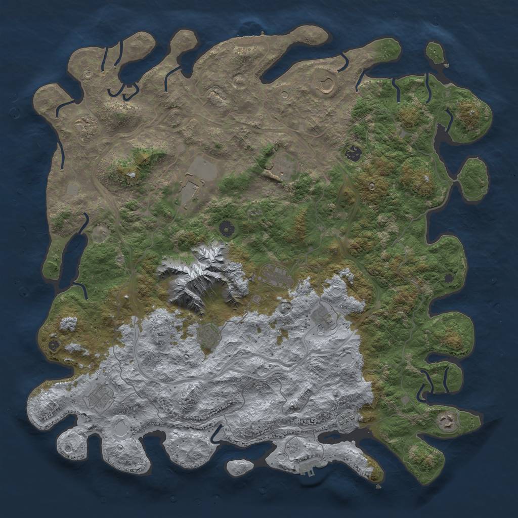 Rust Map: Procedural Map, Size: 5000, Seed: 83380254, 20 Monuments