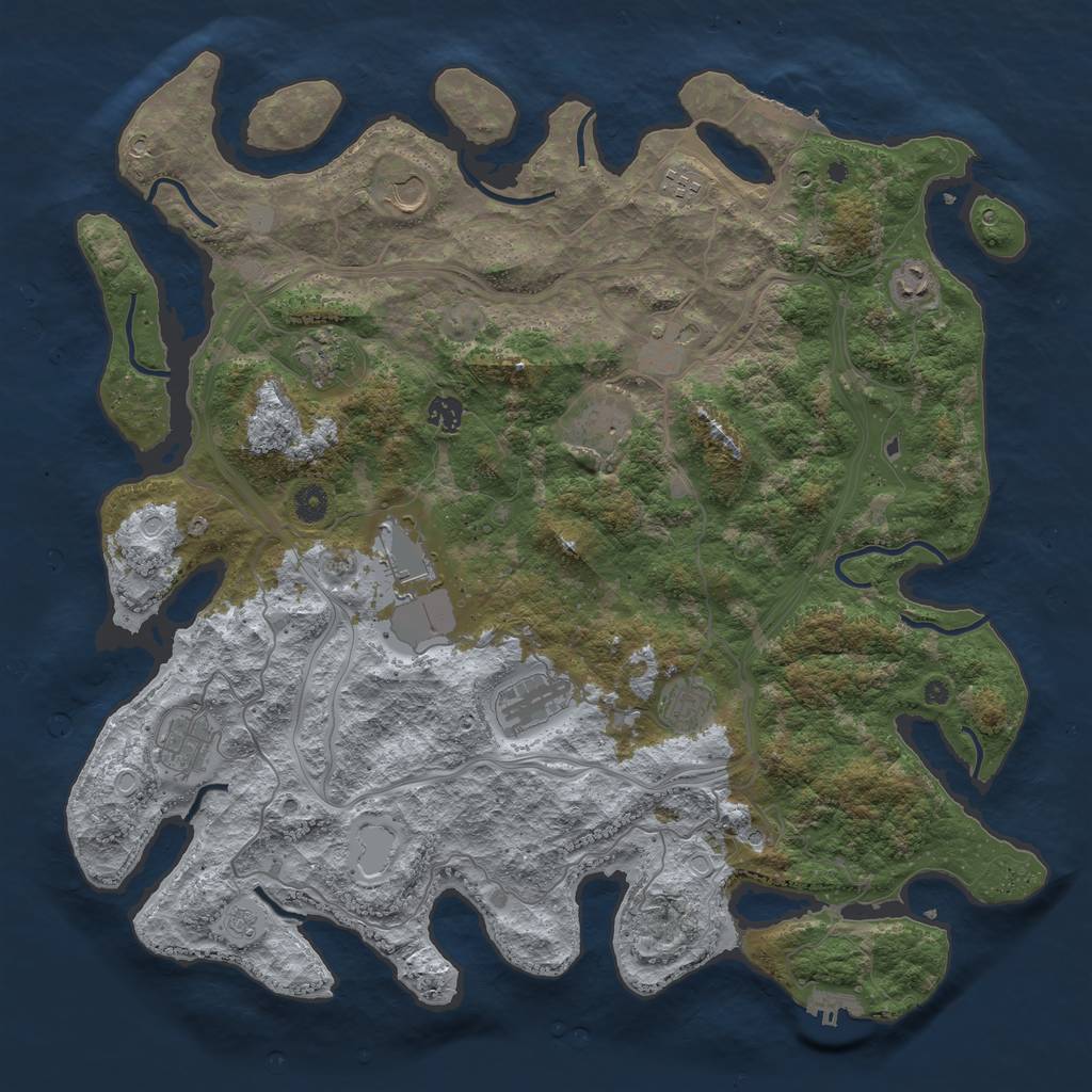 Rust Map: Procedural Map, Size: 4500, Seed: 99881, 20 Monuments