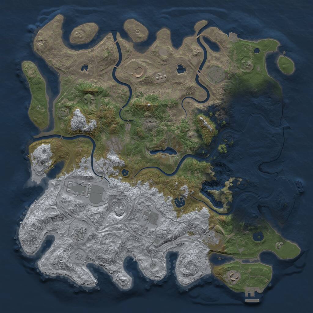 Rust Map: Procedural Map, Size: 4500, Seed: 99881, 16 Monuments