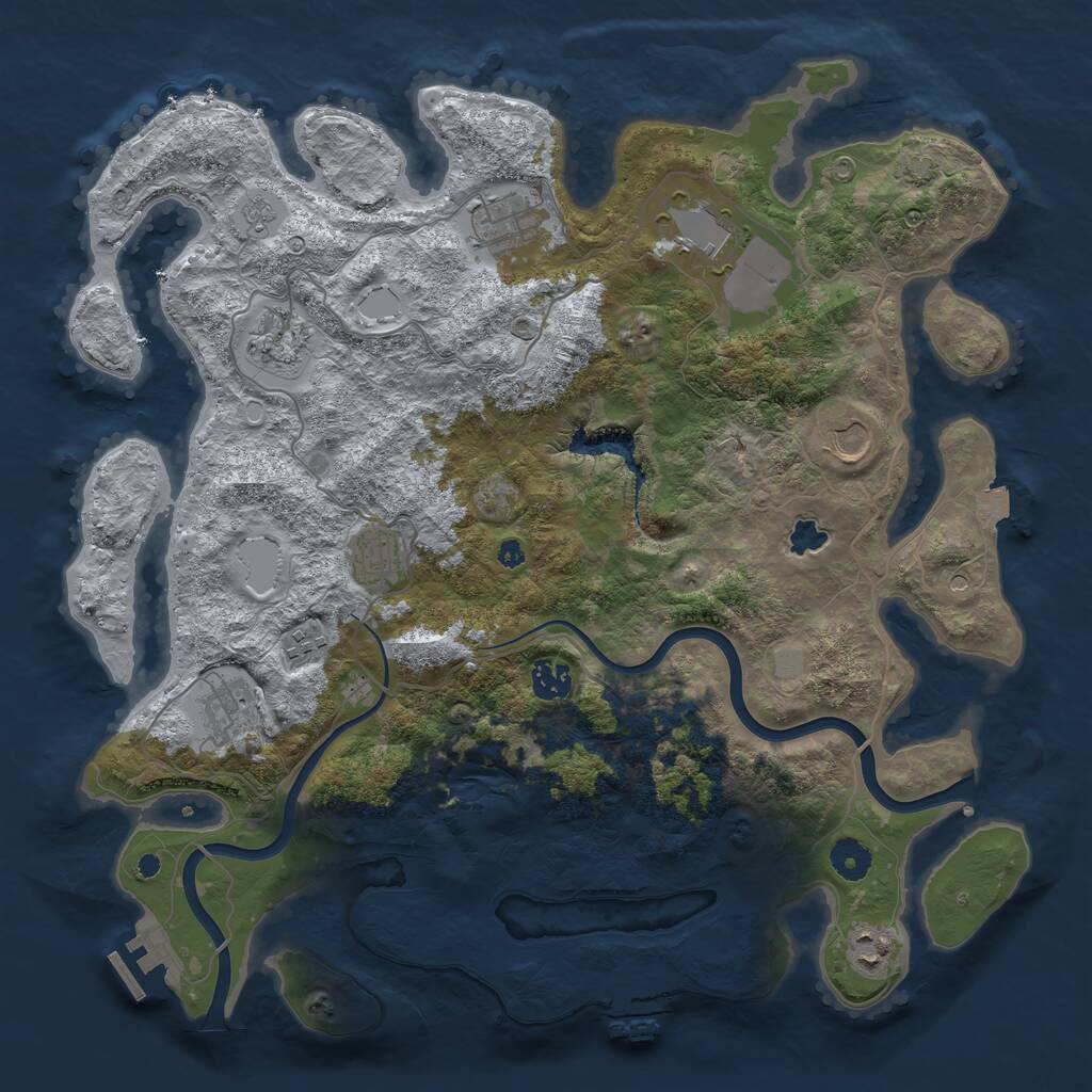 Rust Map: Procedural Map, Size: 4000, Seed: 609076081, 15 Monuments