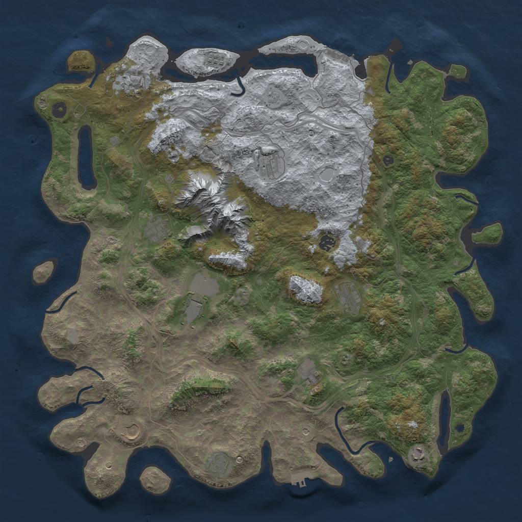 Rust Map: Procedural Map, Size: 5000, Seed: 1123145494, 20 Monuments