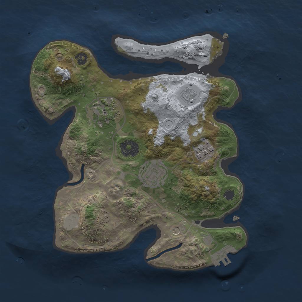 Rust Map: Procedural Map, Size: 2500, Seed: 273299219, 11 Monuments