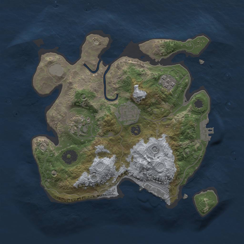 Rust Map: Procedural Map, Size: 2500, Seed: 65166666, 11 Monuments