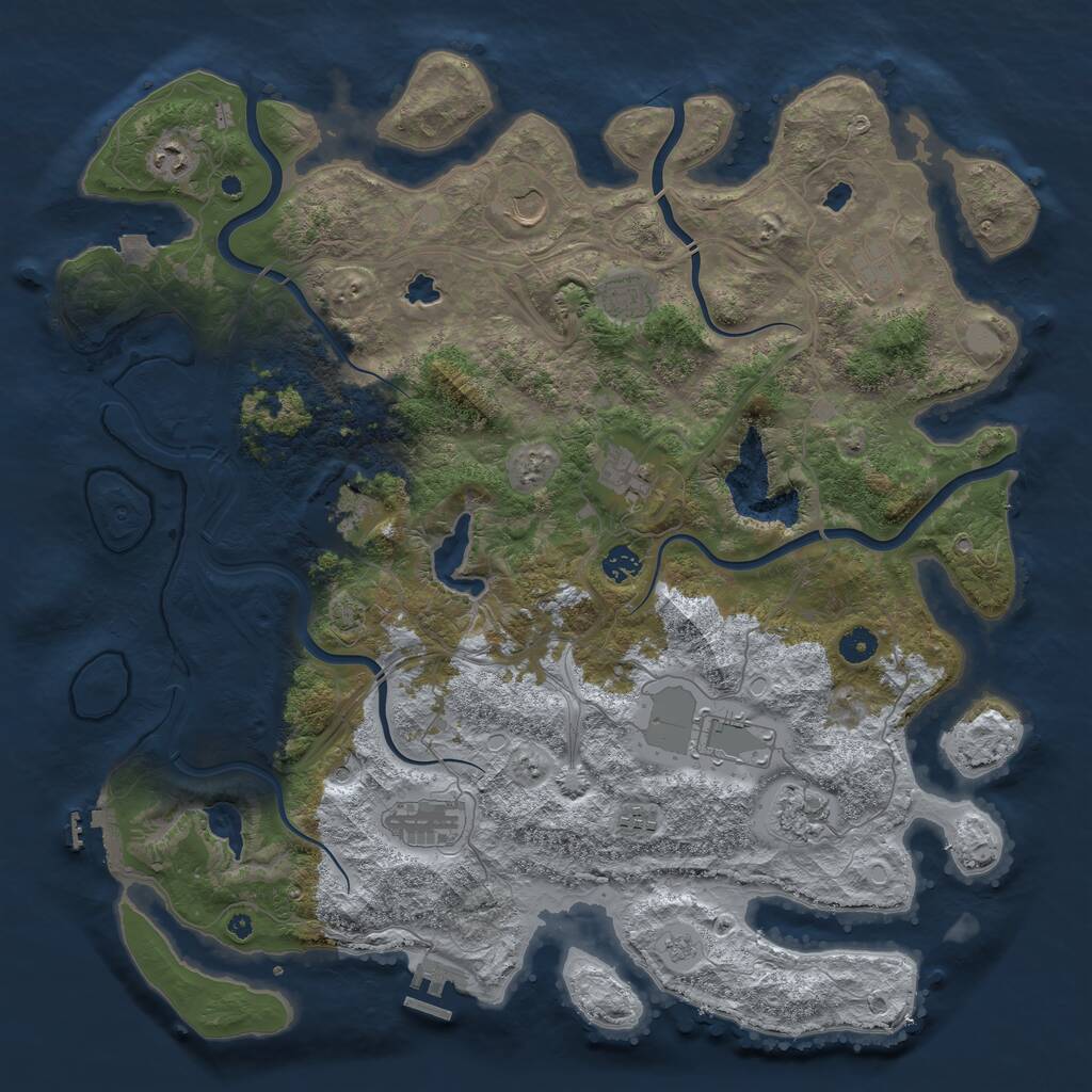 Rust Map: Procedural Map, Size: 4500, Seed: 1495317509, 17 Monuments
