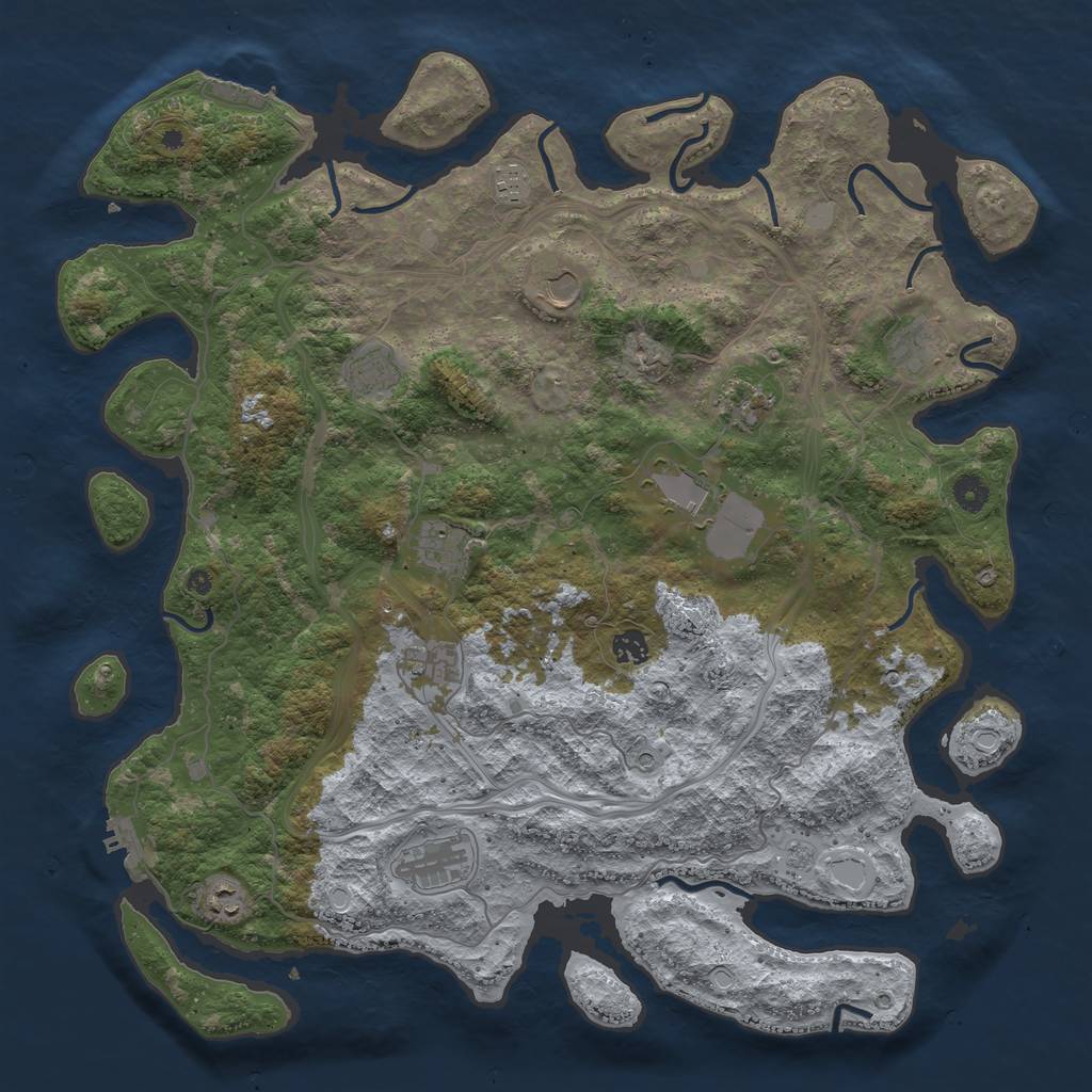 Rust Map: Procedural Map, Size: 4500, Seed: 1495317509, 20 Monuments