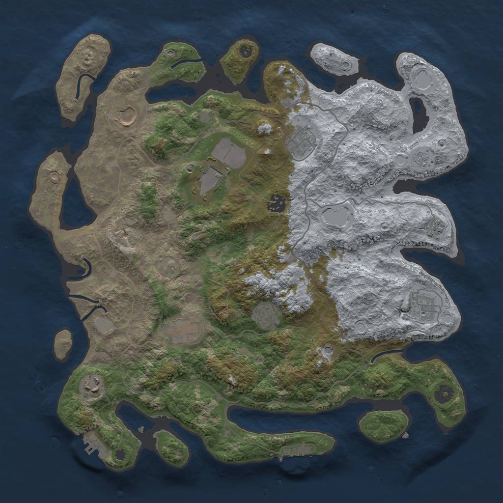 Rust Map: Procedural Map, Size: 4000, Seed: 1984548339, 18 Monuments