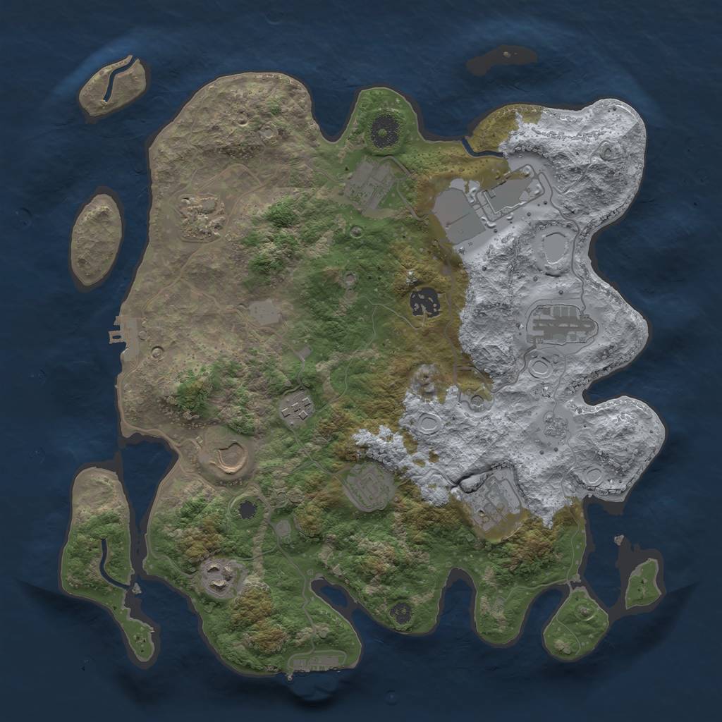Rust Map: Procedural Map, Size: 3500, Seed: 2022091, 19 Monuments