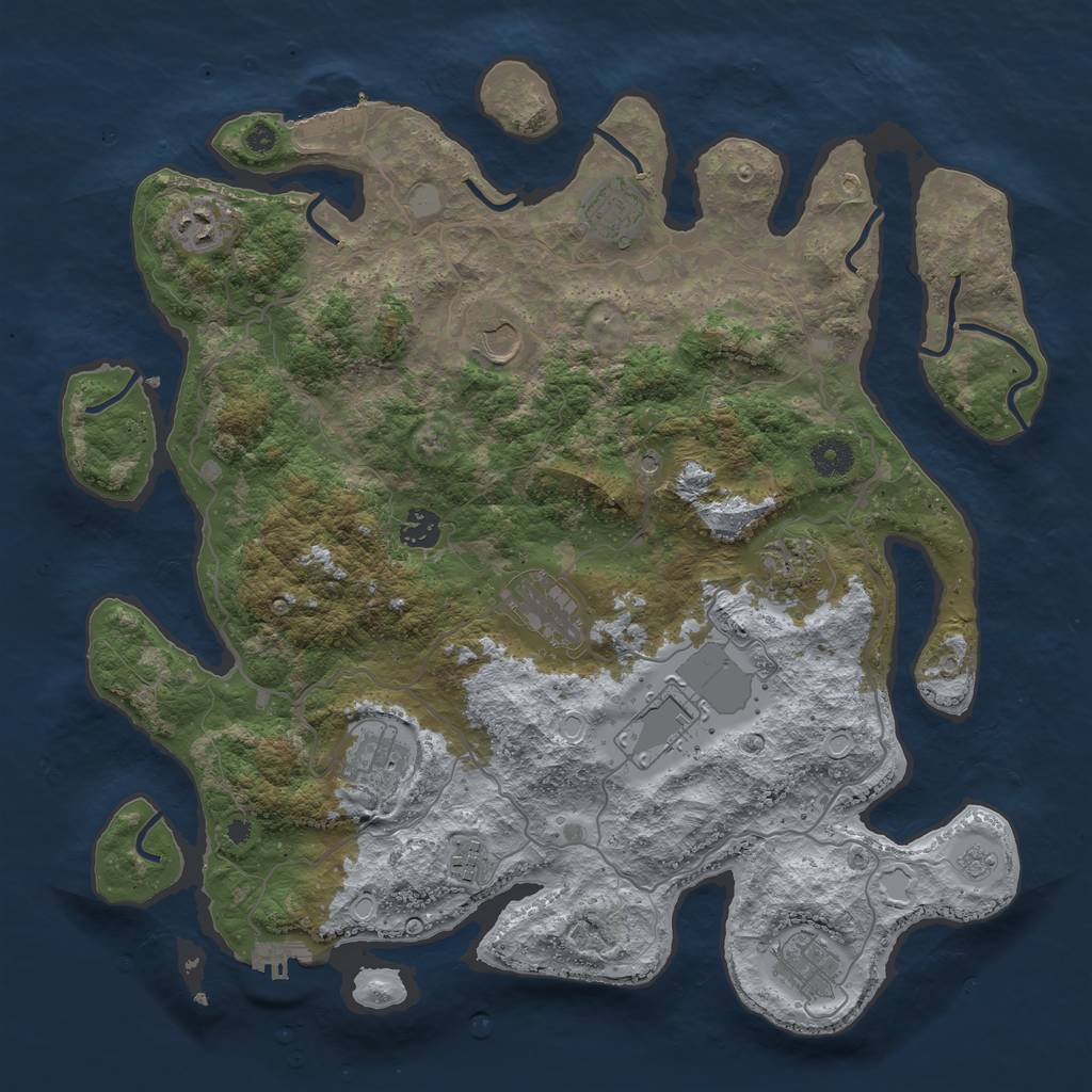 Rust Map: Procedural Map, Size: 4000, Seed: 89182522, 19 Monuments