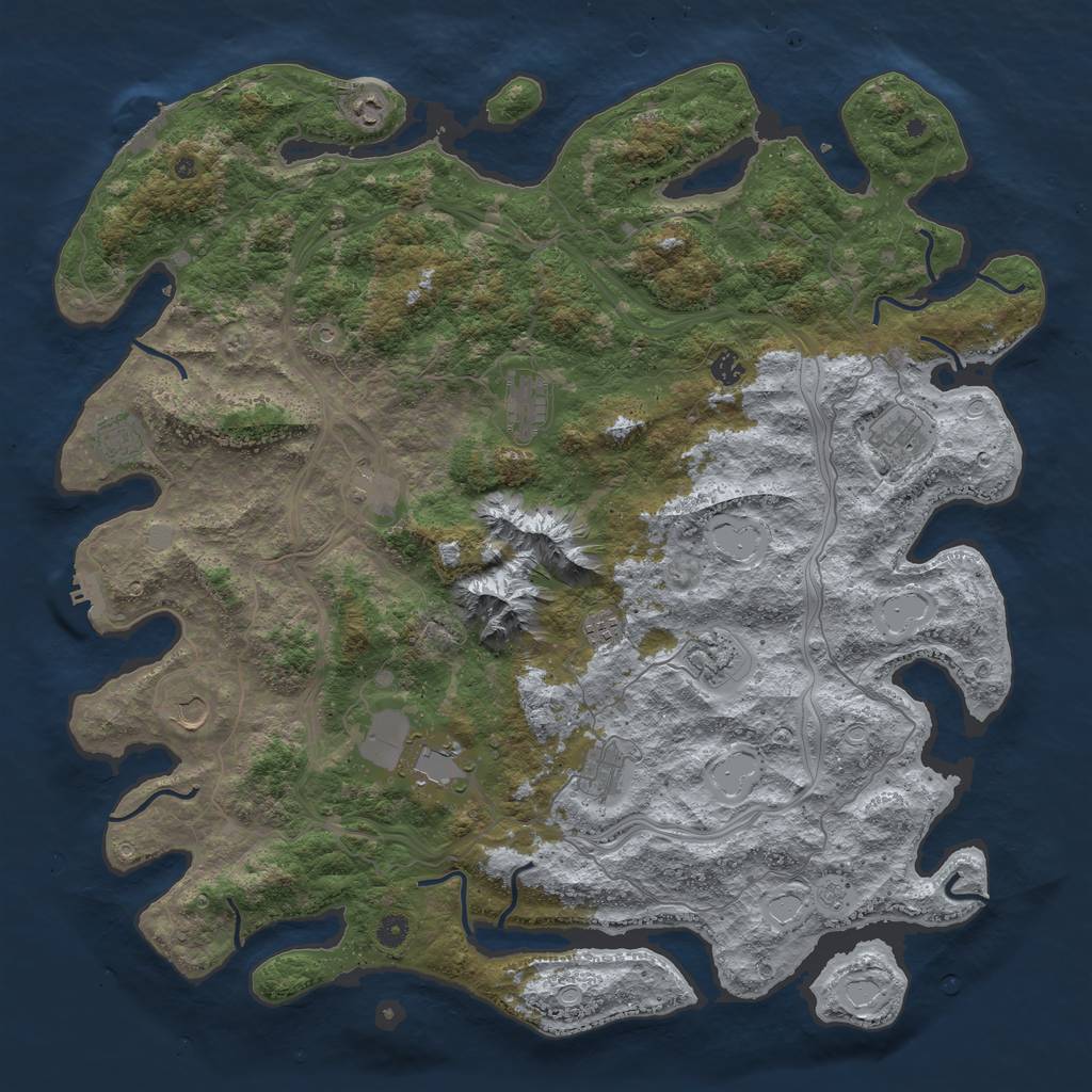 Rust Map: Procedural Map, Size: 5000, Seed: 300155, 20 Monuments