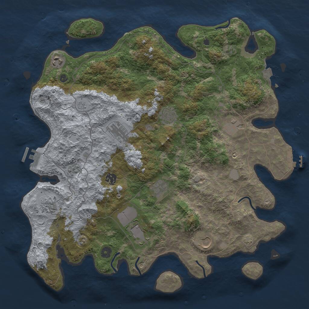 Rust Map: Procedural Map, Size: 4100, Seed: 2151417, 16 Monuments