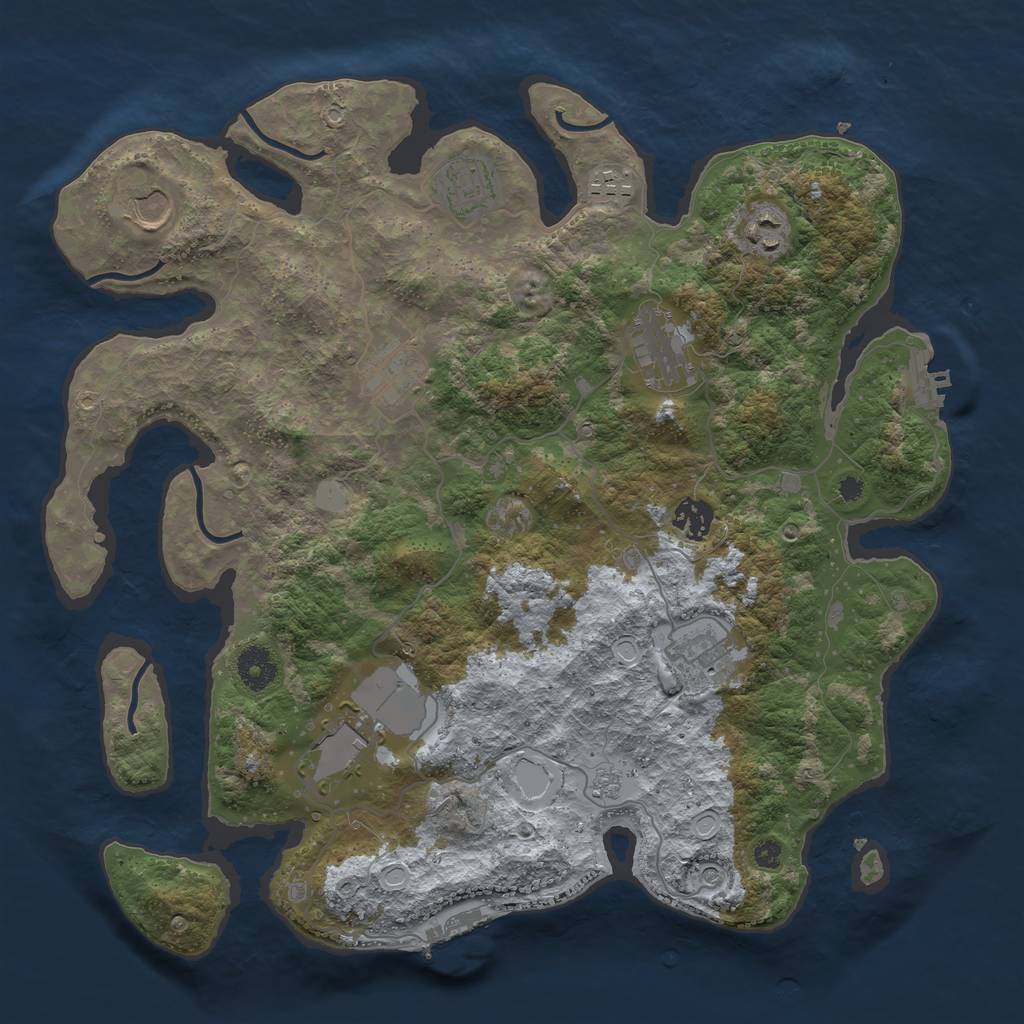 Rust Map: Procedural Map, Size: 3750, Seed: 2132039376, 18 Monuments