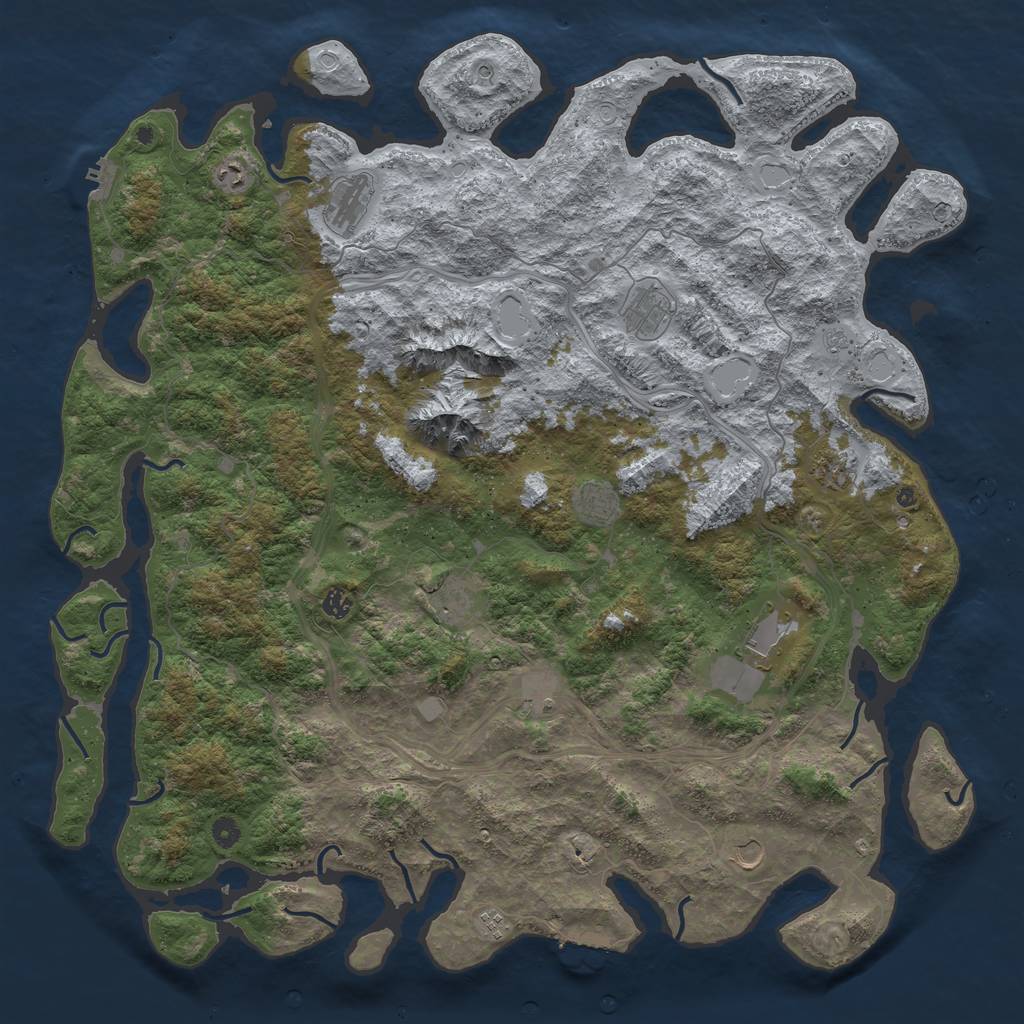Rust Map: Procedural Map, Size: 5250, Seed: 604, 20 Monuments