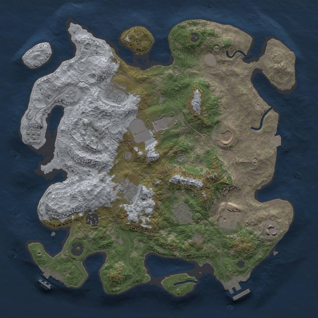 Rust Map: Procedural Map, Size: 3500, Seed: 836078632, 15 Monuments