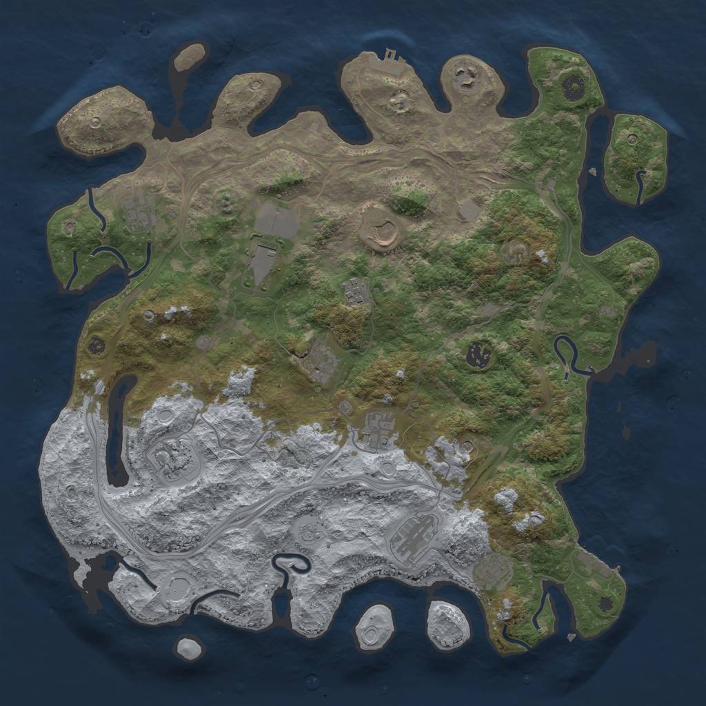 Rust Map: Procedural Map, Size: 4250, Seed: 873096061, 20 Monuments