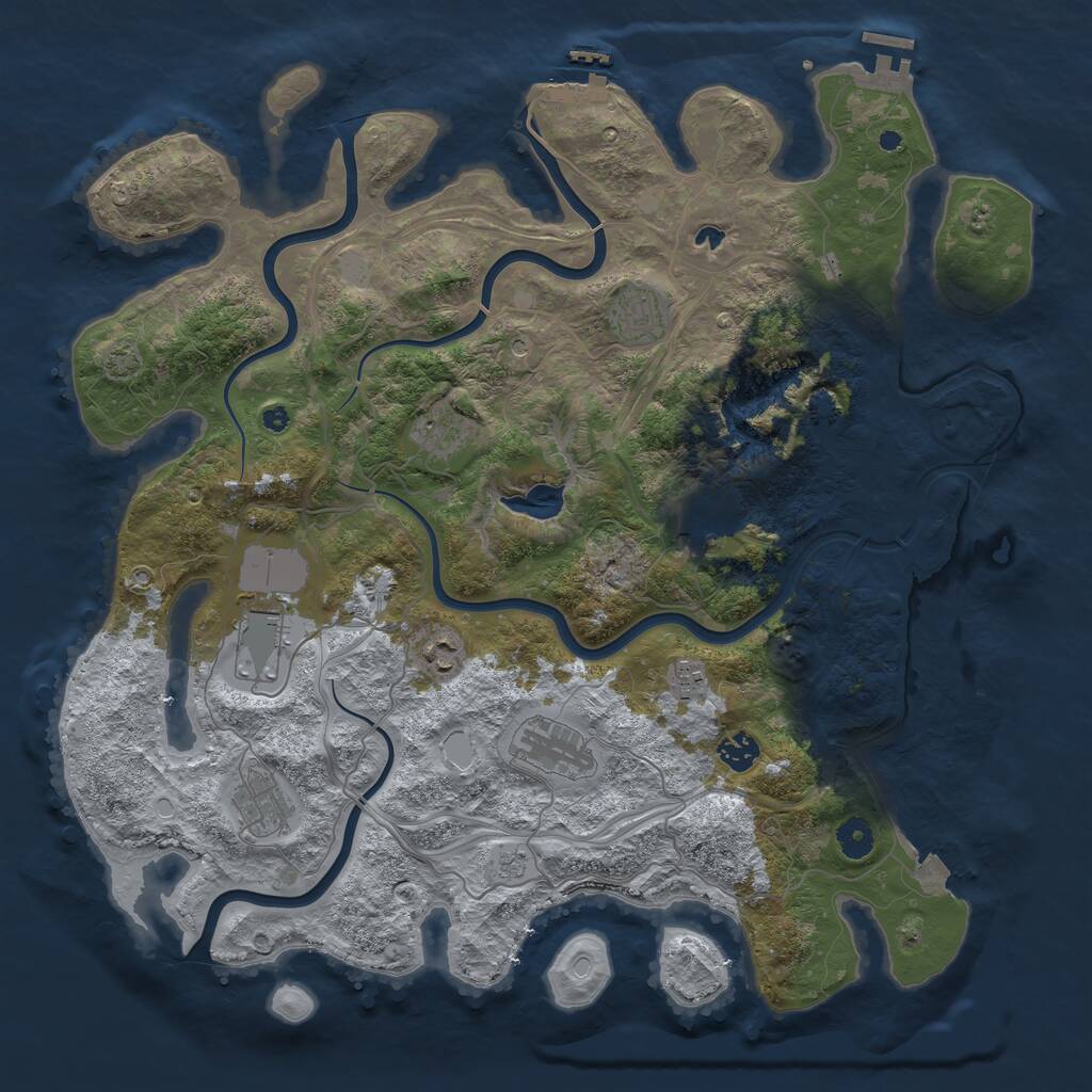 Rust Map: Procedural Map, Size: 4250, Seed: 873096061, 15 Monuments