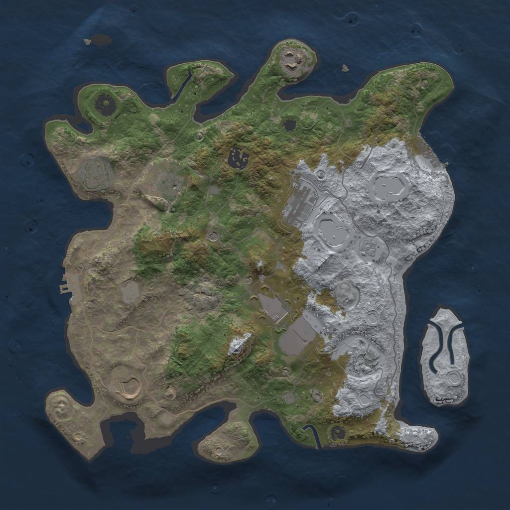 Rust Map: Procedural Map, Size: 3550, Seed: 89644436, 17 Monuments