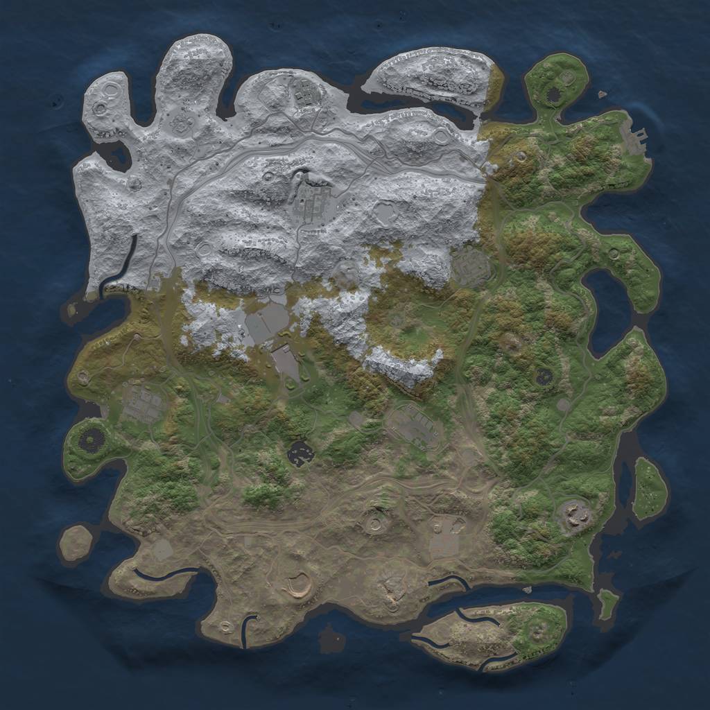 Rust Map: Procedural Map, Size: 4250, Seed: 99220378, 18 Monuments