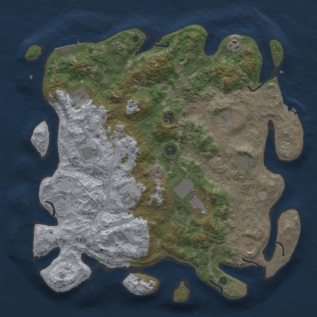 Rust Map: Procedural Map, Size: 4250, Seed: 54446989, 19 Monuments