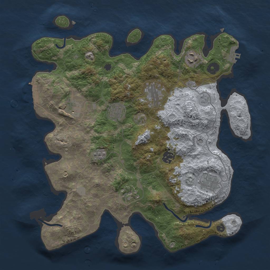 Rust Map: Procedural Map, Size: 3400, Seed: 31301316, 17 Monuments