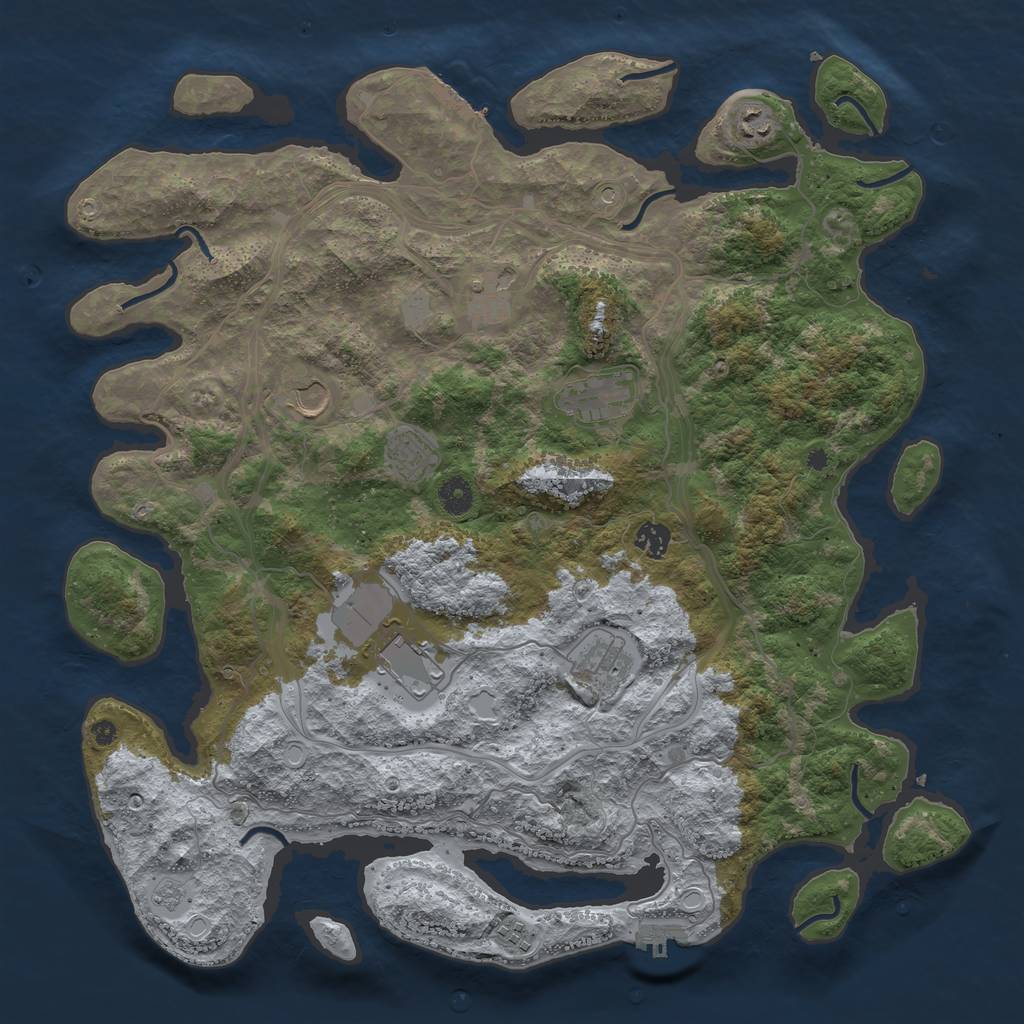 Rust Map: Procedural Map, Size: 4300, Seed: 51732048, 18 Monuments
