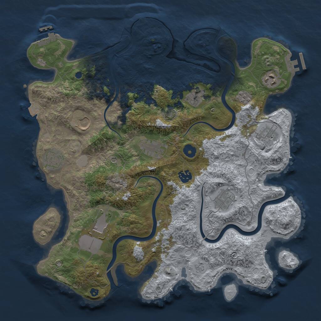 Rust Map: Procedural Map, Size: 3750, Seed: 56372347, 16 Monuments