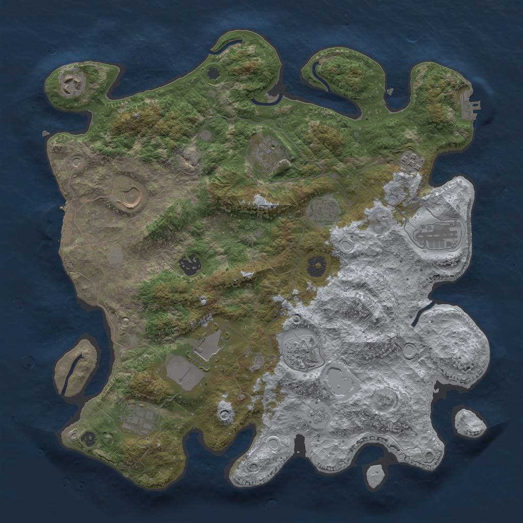 Rust Map: Procedural Map, Size: 3750, Seed: 56372347, 19 Monuments