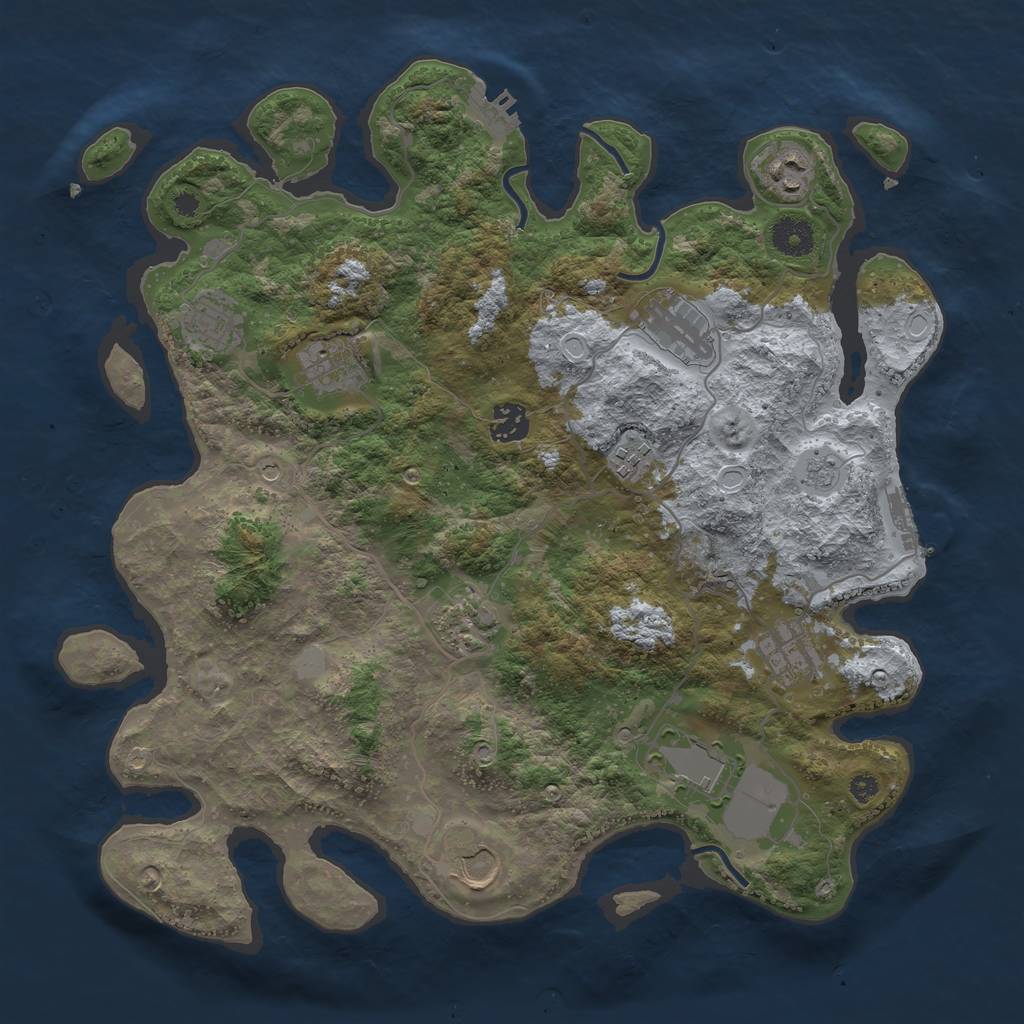 Rust Map: Procedural Map, Size: 3750, Seed: 856234, 19 Monuments