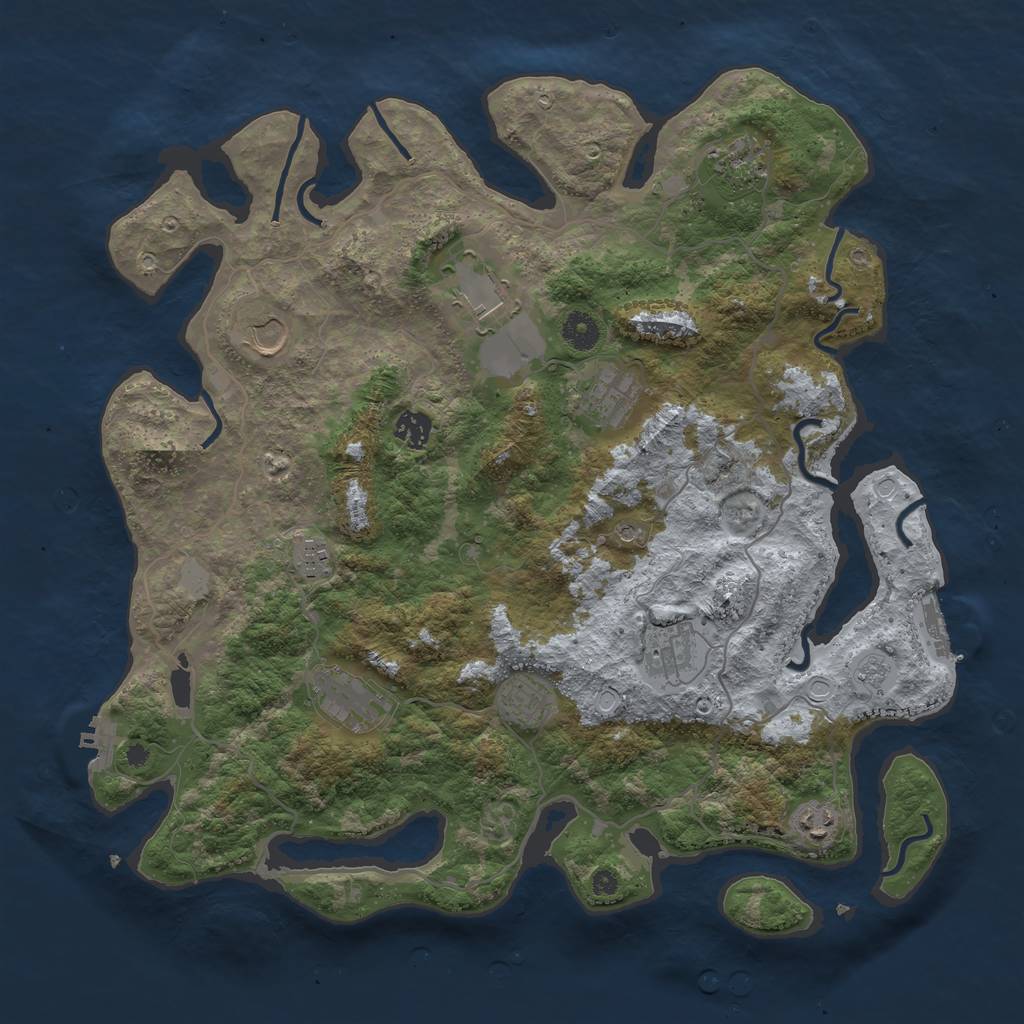 Rust Map: Procedural Map, Size: 4100, Seed: 43784202, 19 Monuments