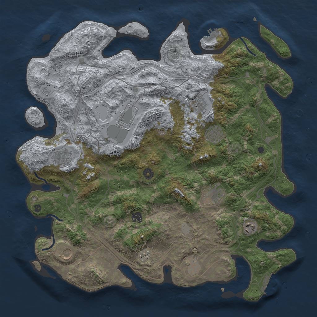 Rust Map: Procedural Map, Size: 4250, Seed: 9806277, 19 Monuments