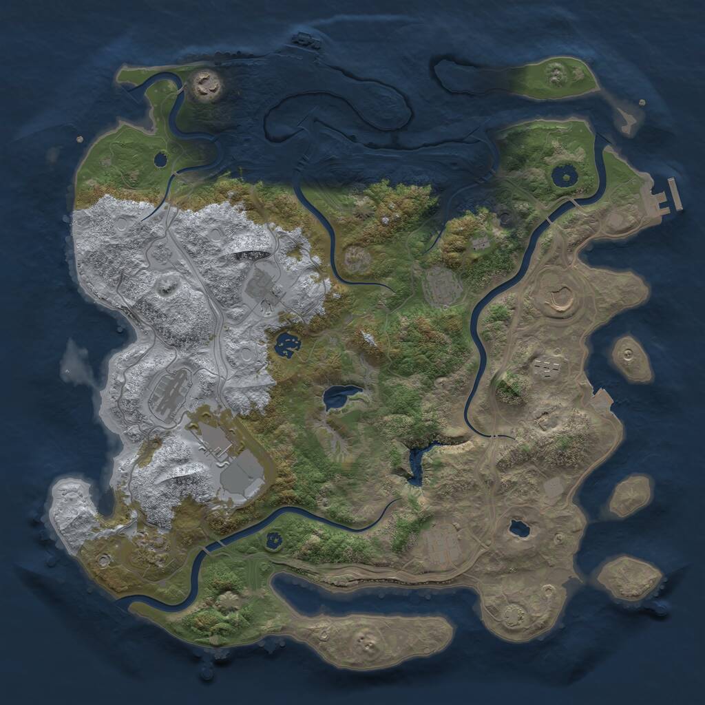 Rust Map: Procedural Map, Size: 4250, Seed: 596547789, 16 Monuments